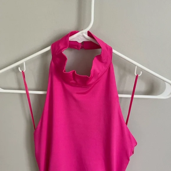 Superdown Revolve Mallory High Neck Dress Hot Pink XS - Picture 3 of 5